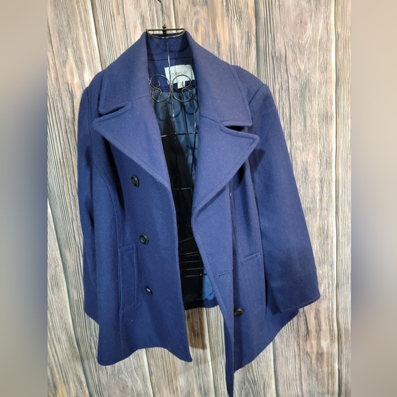 Avenue 14/16 Navy Blue Wool Coat - Picture 2 of 6